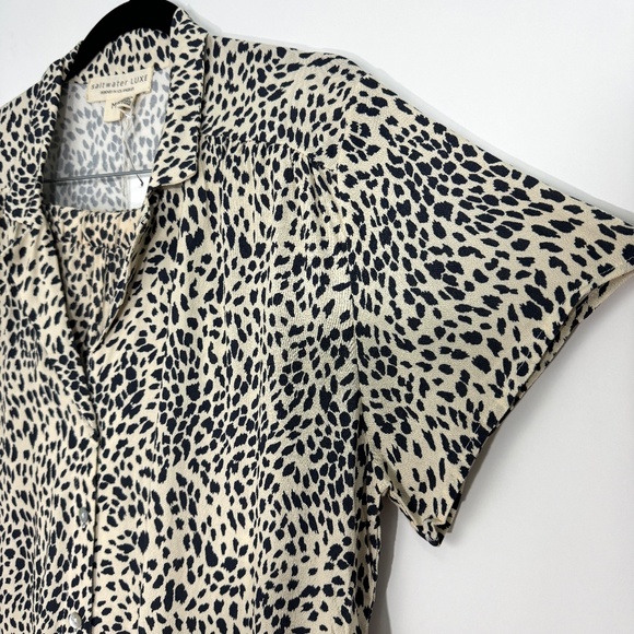 Salt Water Luxe Women’s Size Medium Cheetah Animal Print Rayon Pajama Set New - Picture 4 of 10